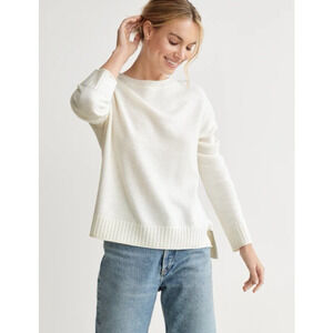 Jenni Kayne Everyday Sweater Crewneck Large Relaxed Knit White